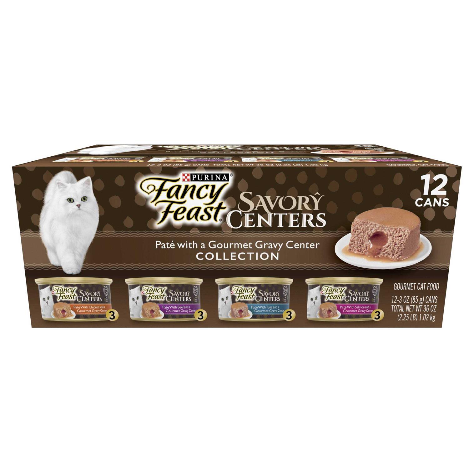 Fancy Feast Savory Centers Pate With a Gravy Center Variety Pack Wet Cat Food