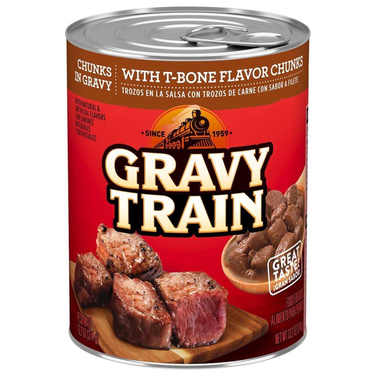 Gravy Train Chunks in Gravy Dog Food With T-Bone Flavor