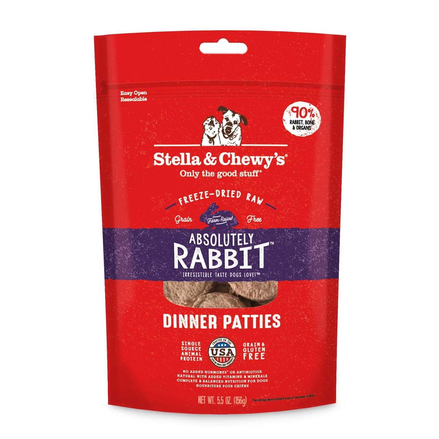 Stella & Chewy’s Absolutely Rabbit Dinner Patties Freeze Dried Dog Food