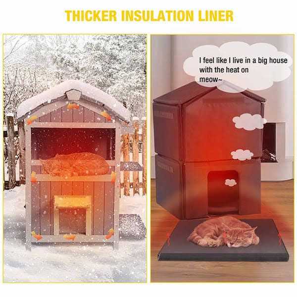 Aivituvin AIR94-IN Outside Insulated Cat House for Winter
