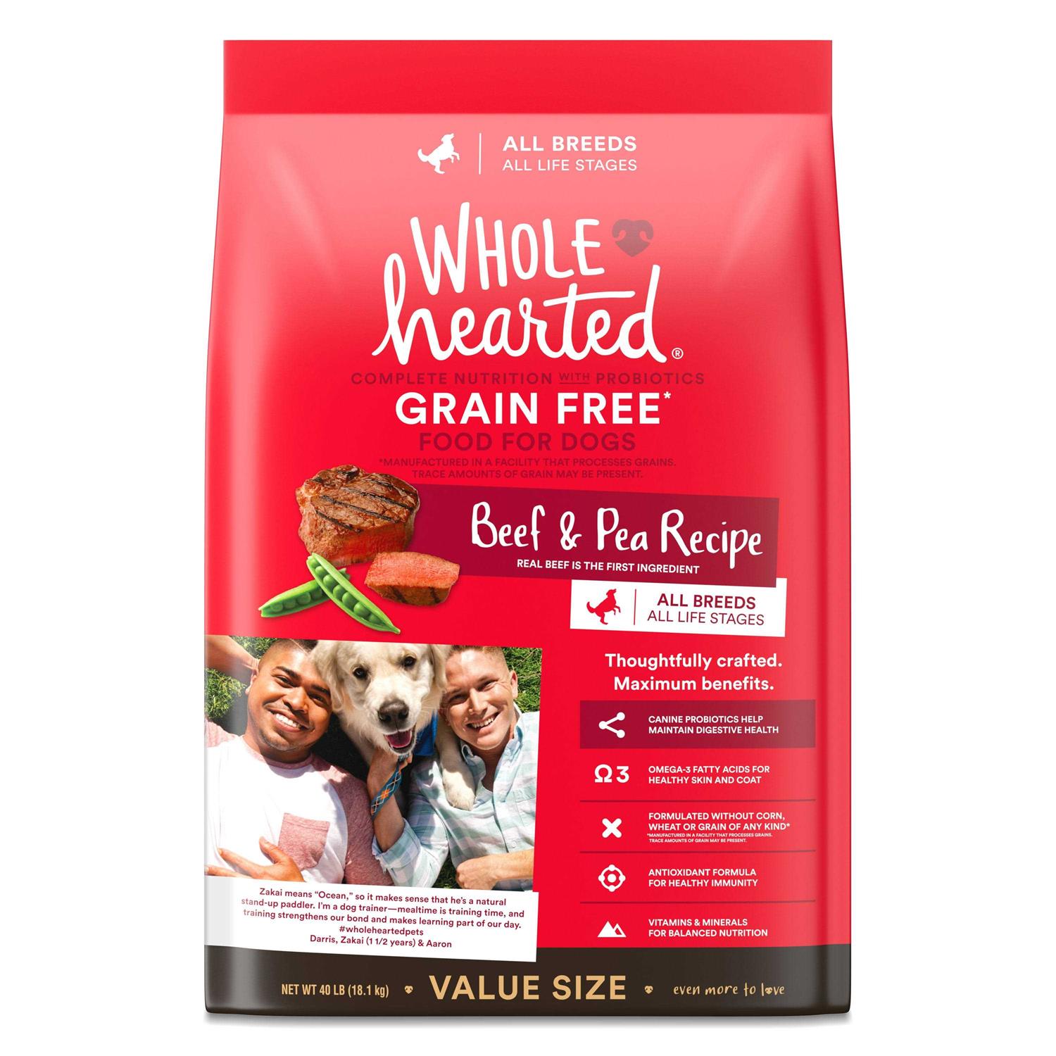 WholeHearted Grain Free All Life Stages Beef & Pea Formula Dry Dog Food