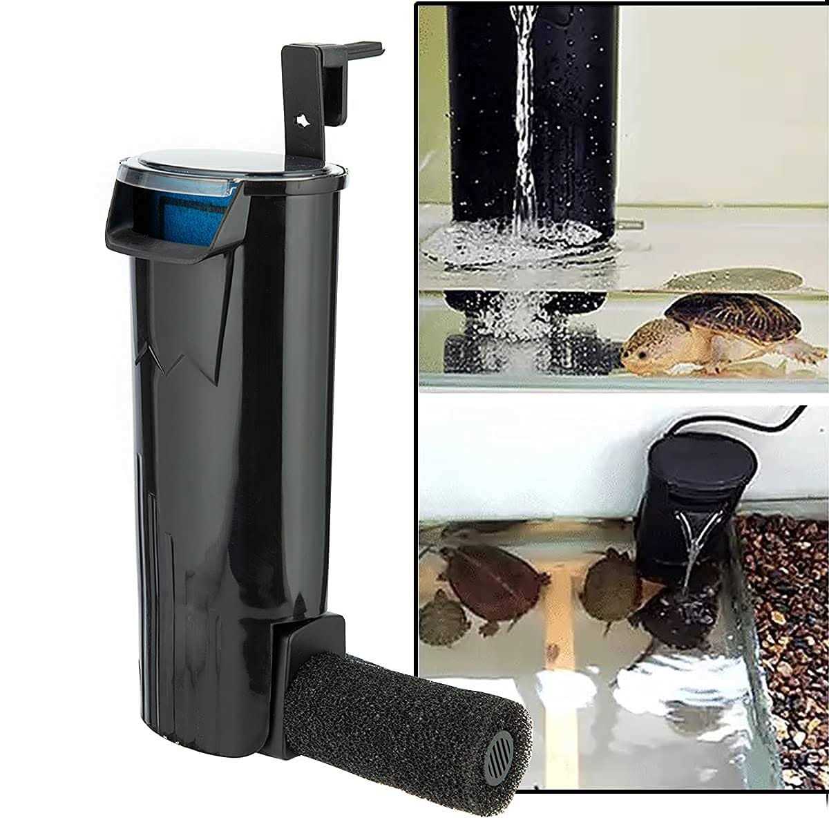TechnologyMatter Turtle Filter Submersible Low Water Level Waterfall Filter Turtle Tank Aquarium Filter