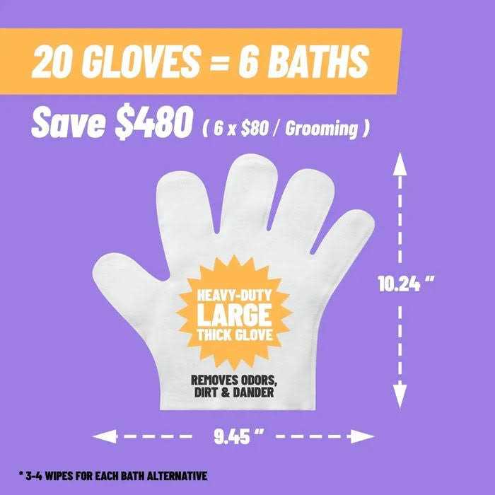 HICC Pet Deodorizing Pet Glove Wipes 20 pc