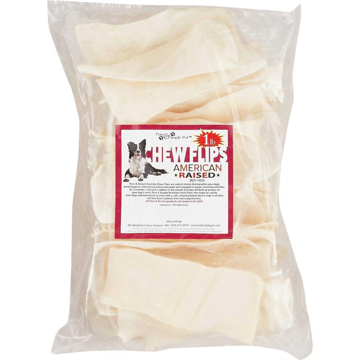 Pure & Simple Pet Rawhide Chew Flips