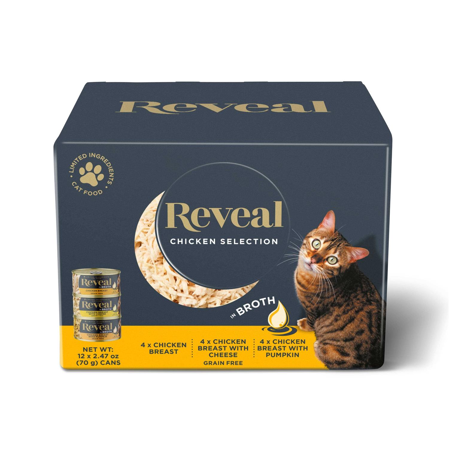 Reveal Cat Food Grain Free Chicken Selection in Broth