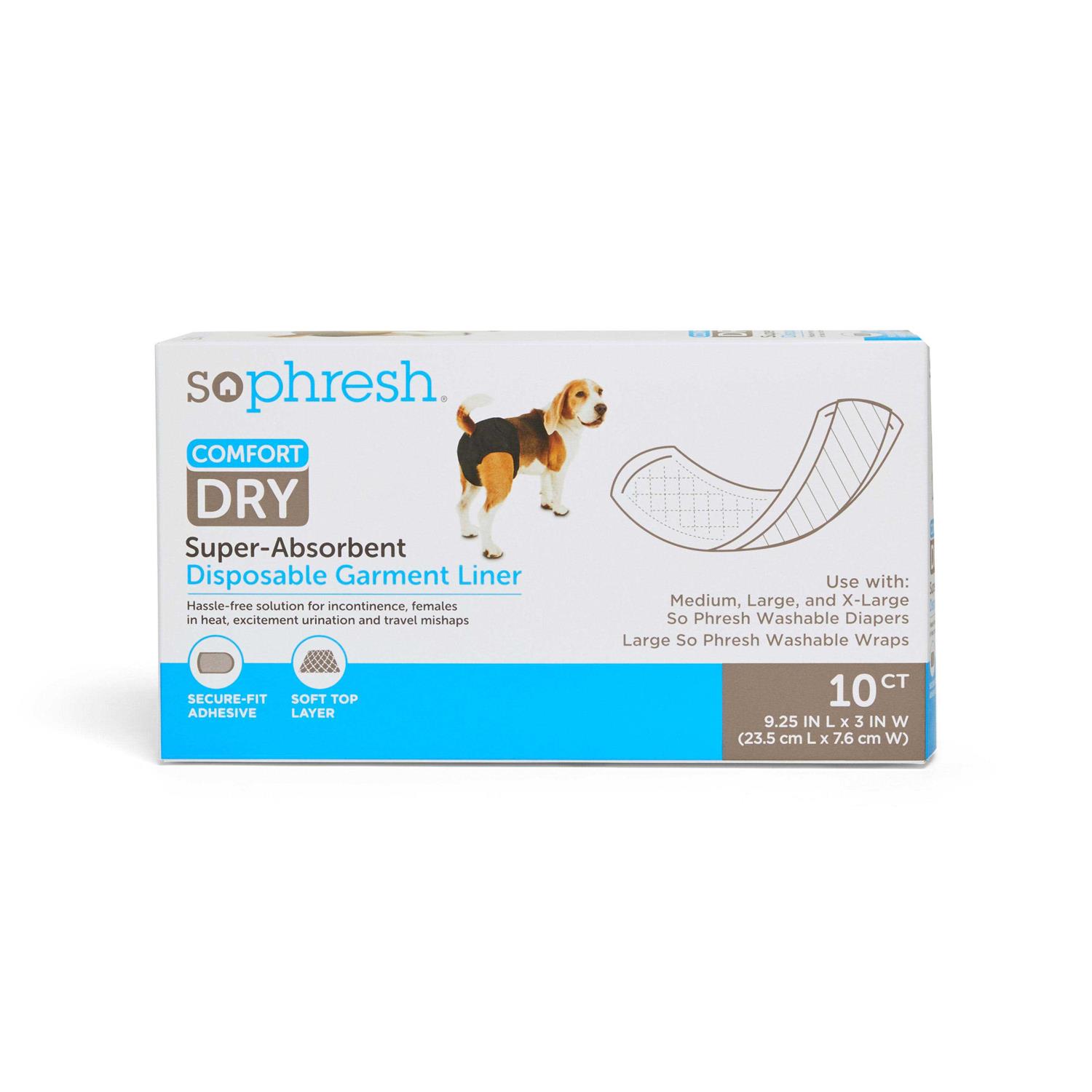 So Phresh Comfort Dry Disposable Dog Garment Liners