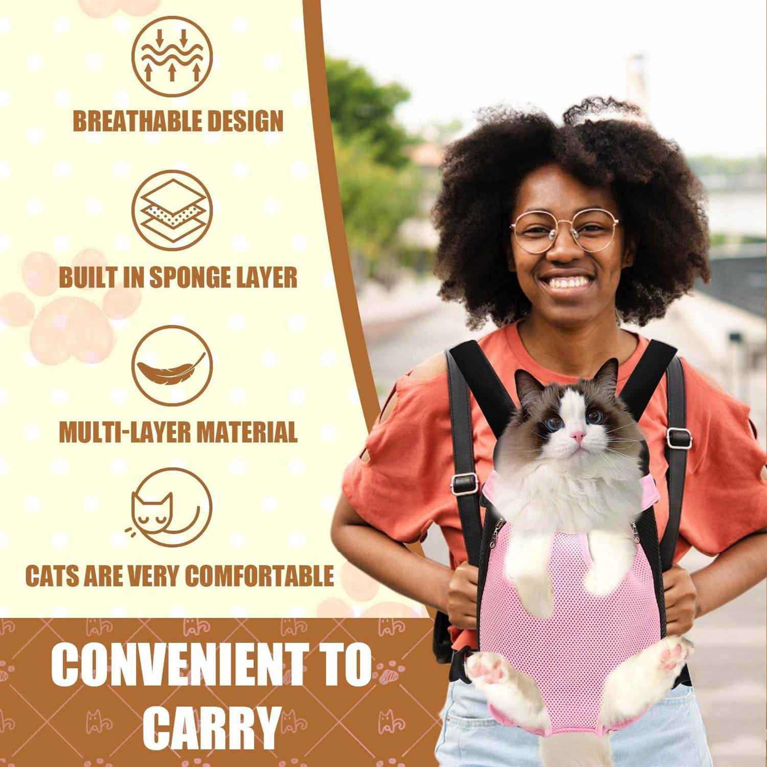 Pet Carrier Backpack Adjustable Carrier Front Carrier
