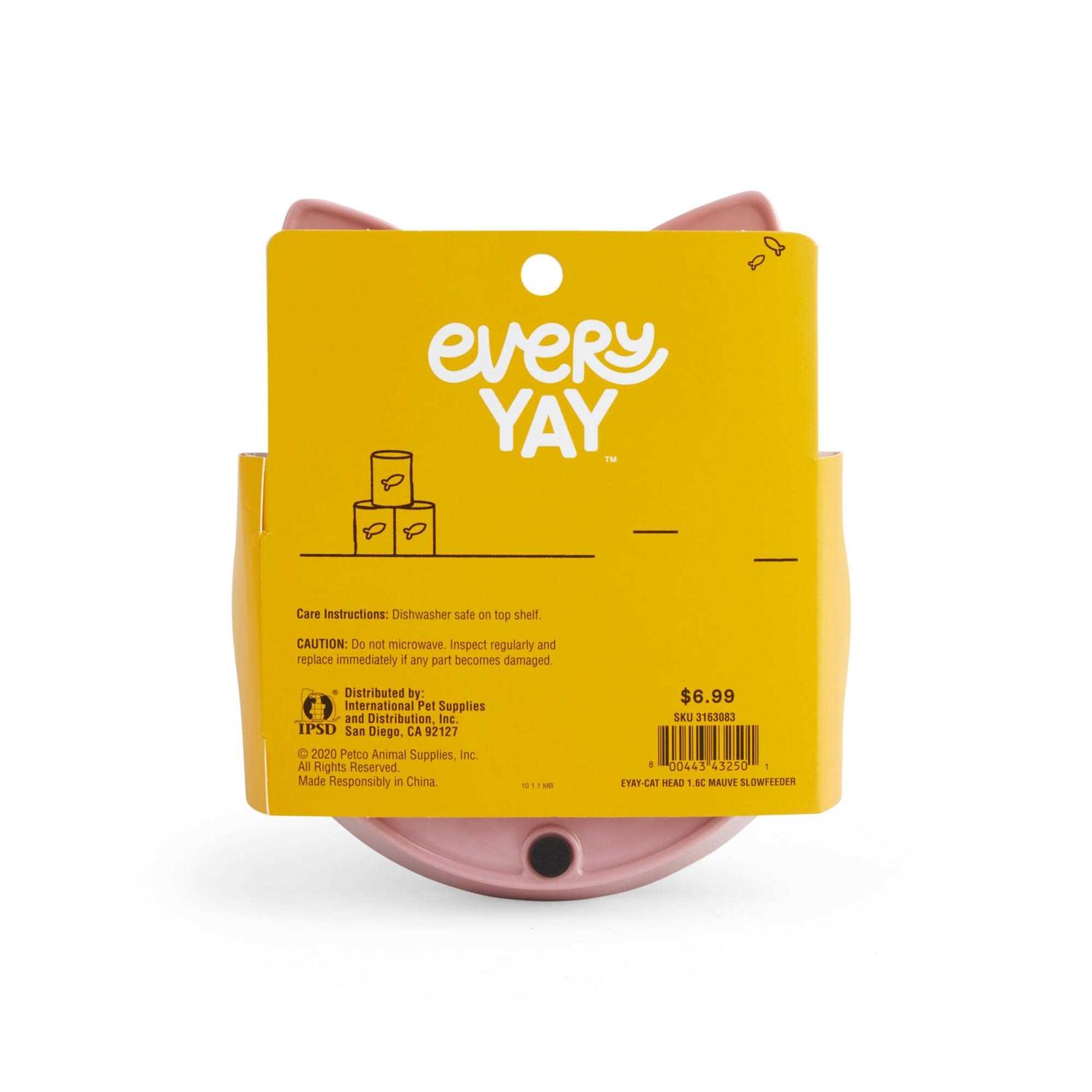 EveryYay Take It Slow Mauve Slow Feeder Cat Bowl