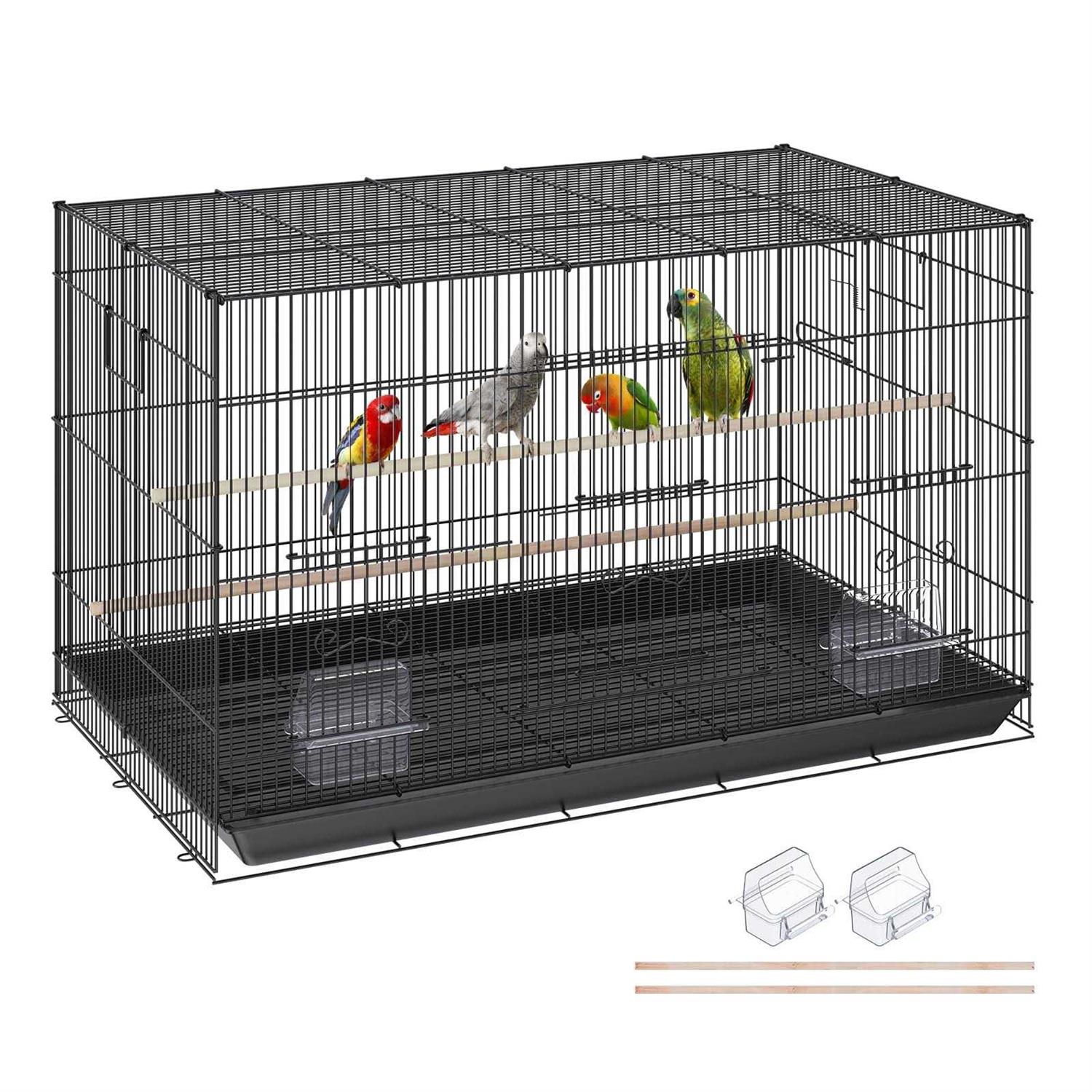 VEVOR 30 inch Bird Cage Metal Large Parakeet Cages for Cockatiels Small Parrot Budgies Lovebirds Canaries