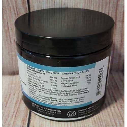 Pet Honesty Hemp Calming Beef Live Flavor Soft Chews for Dogs