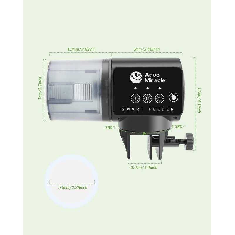 AquaMiracle Automatic Fish Feeder for Aquarium Fish Feeder Automatic Dispenser with Timer Fish Food Timer Fish Food Vacation