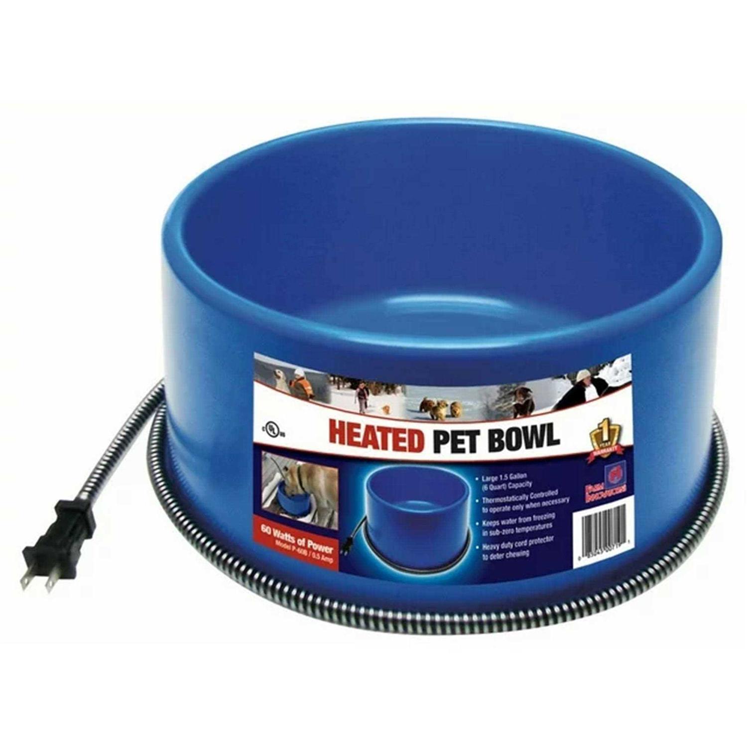 Farm Innovators 6 Qt. Round Heated Plastic Pet Bowl