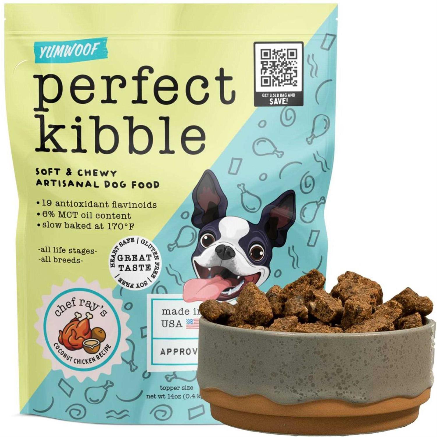Yumwoof Natural Pet Food Perfect Kibble Gut Health Coconut Chicken Air-Dried Dog Food