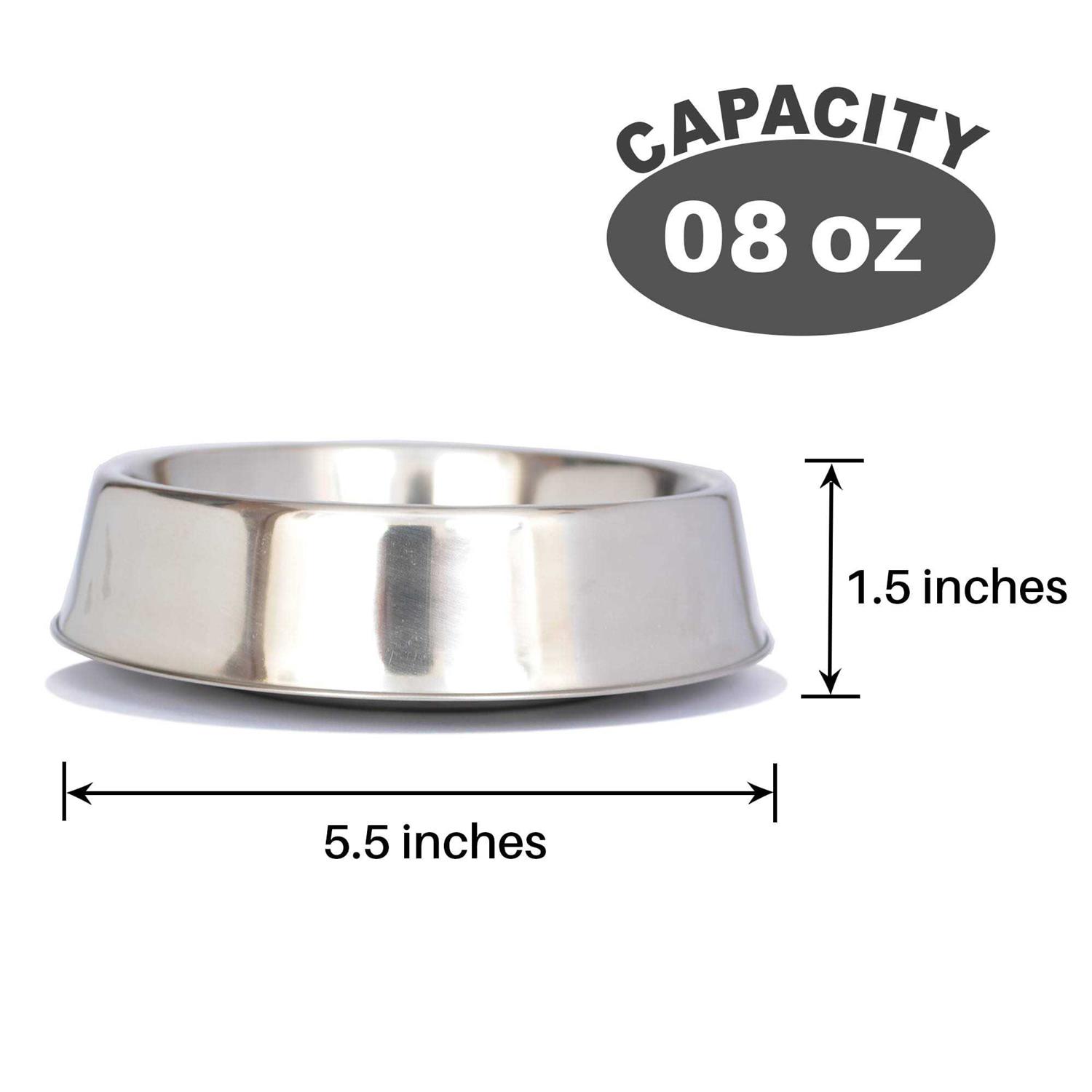 Iconic Pet 2 pack Anti Ant Stainless Steel Non Skid Pet Bowl for Dog or Cat