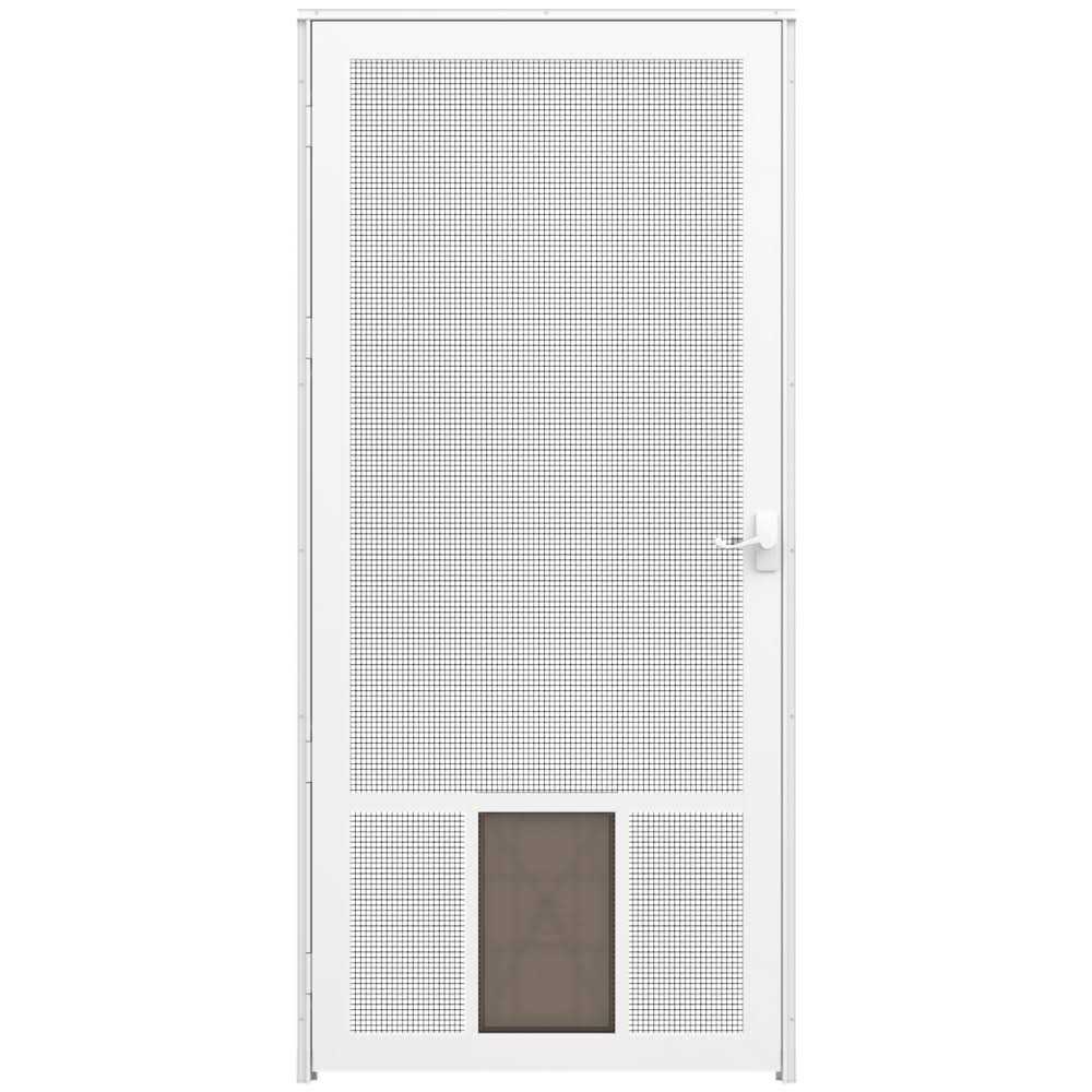 LARSON Pet Breeze 32-in x 81-in Brown Aluminum Hinged Screen Door