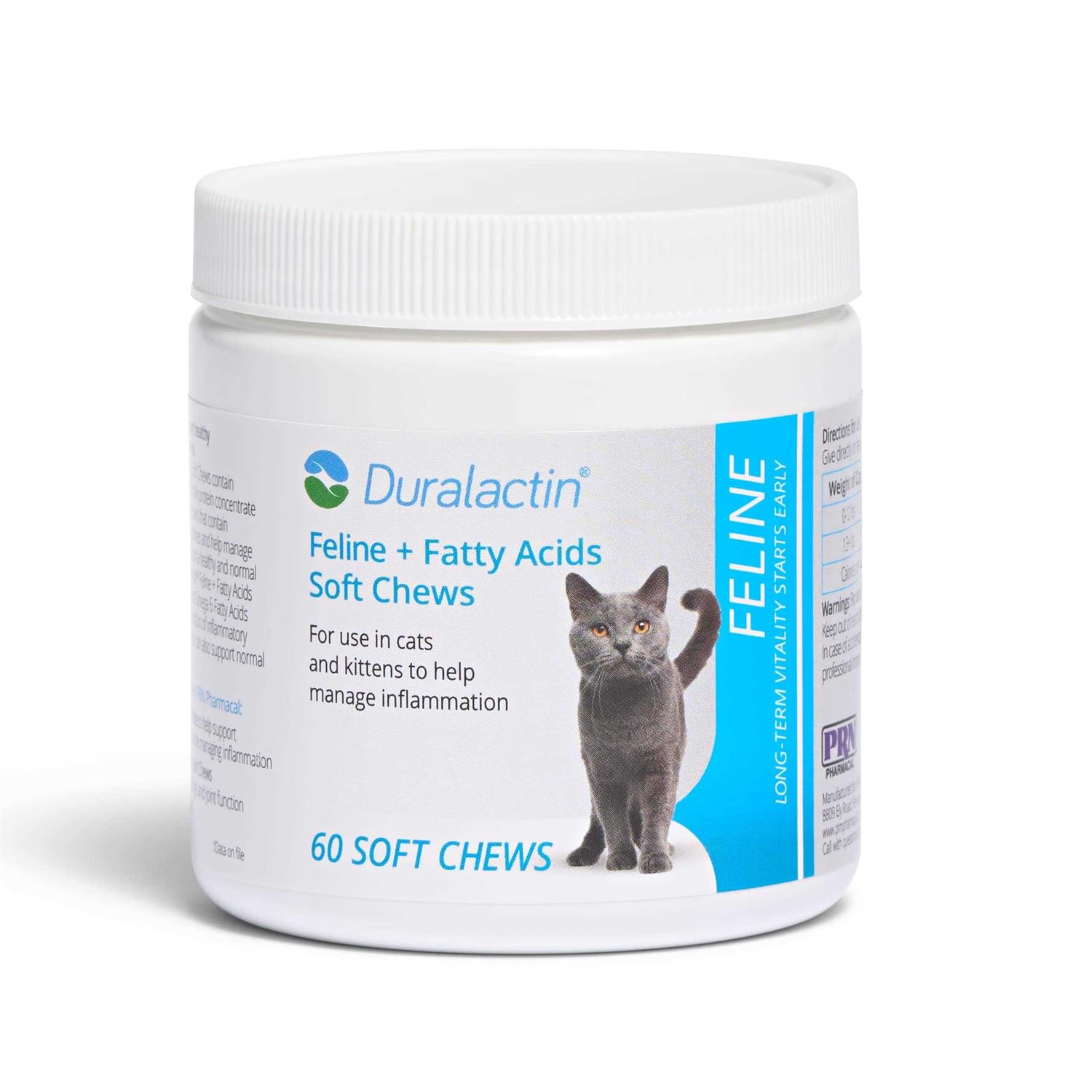 Duralactin Feline + Fatty Acids Joint Health & Inflammation Soft Chews for Cats
