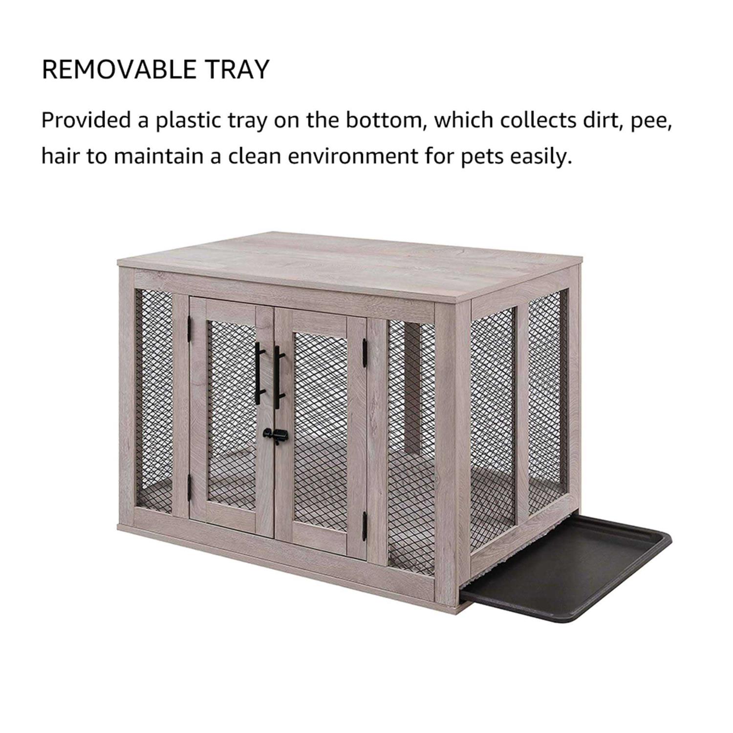 Unipaws Dog Crate with Cushion and Tray