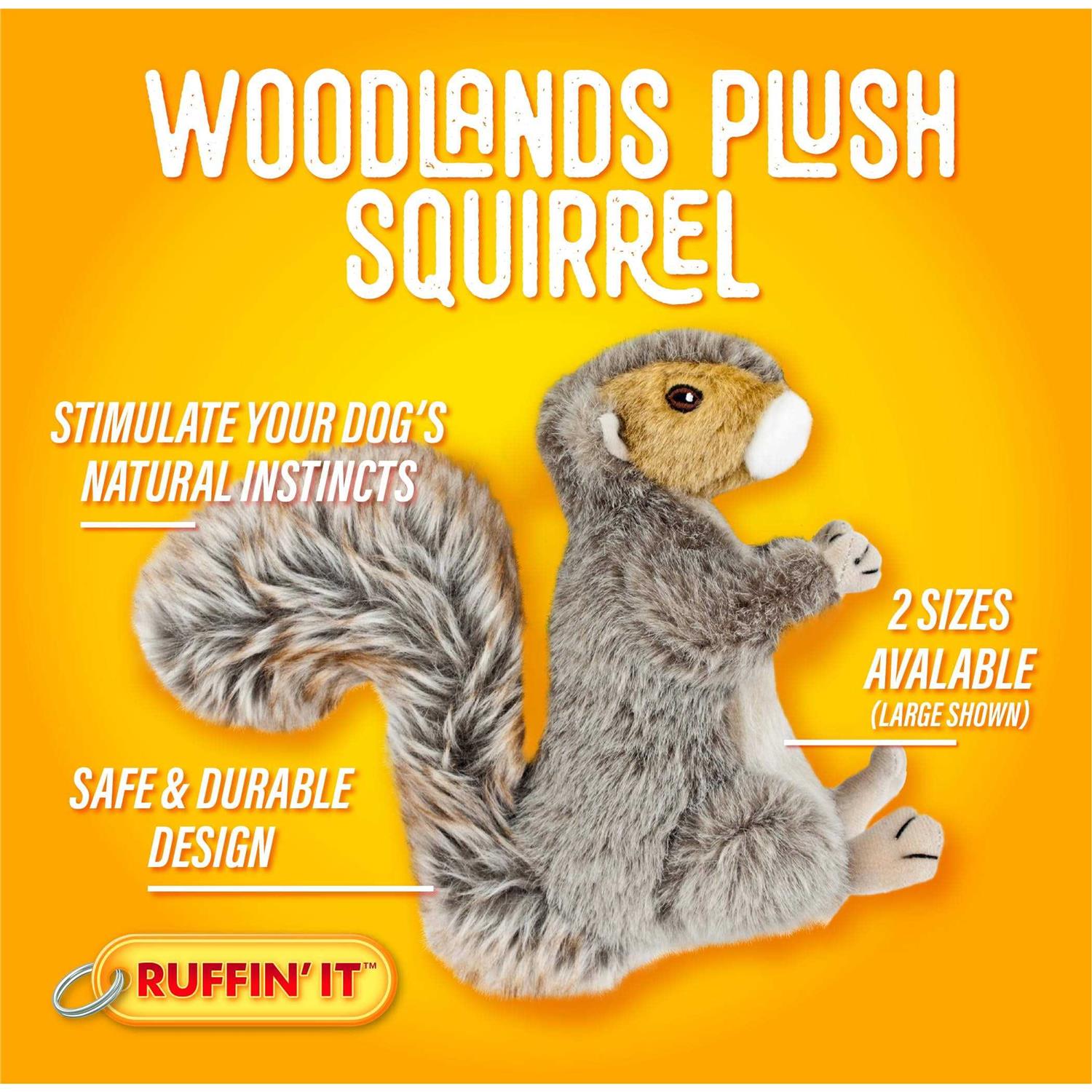 Ruffin’ It Woodlands Squirrel Plush Dog Toy