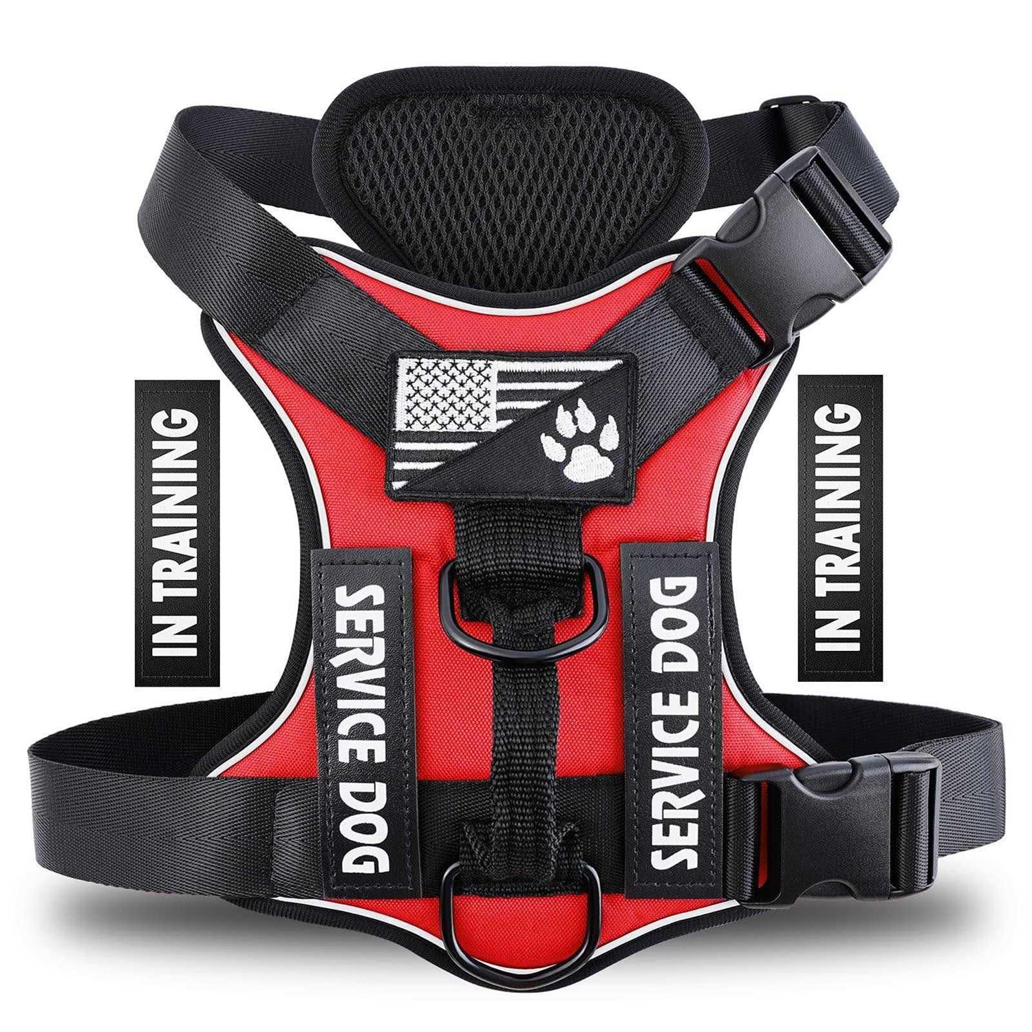 Demigreat Service Dog Harness Reflective Dog Vest Harness with 5 PCS Patches