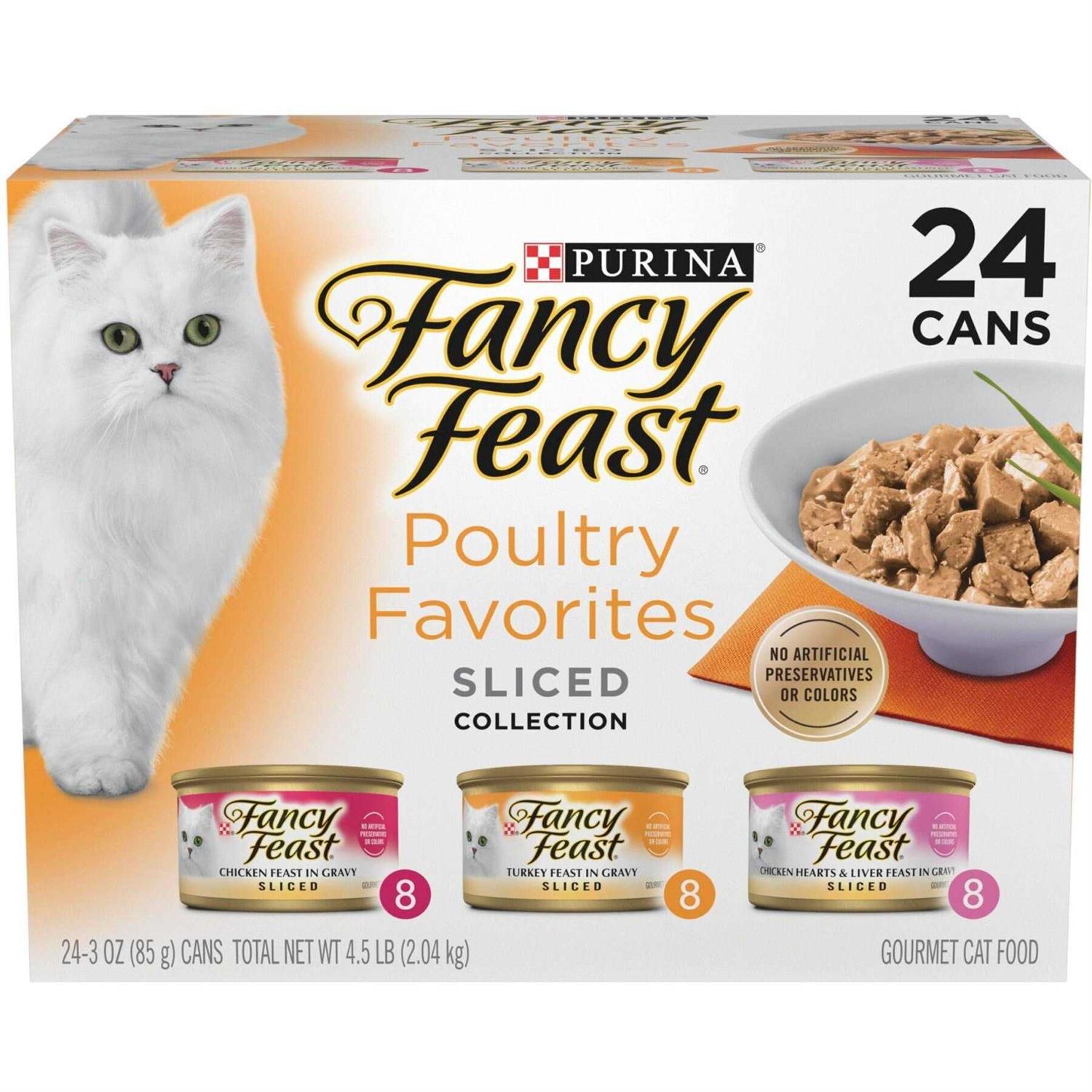 Purina Fancy Feast Gravy Wet Cat Food Variety Pack Poultry Lovers Sliced Collection