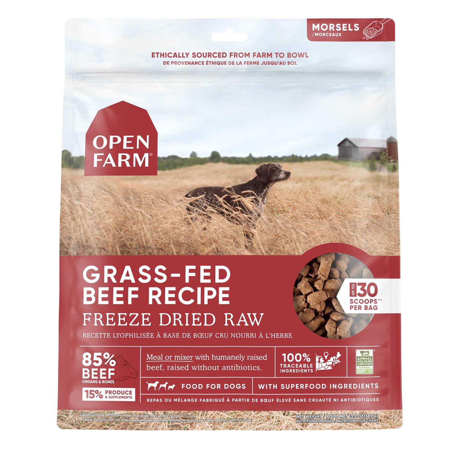 Open Farm Freeze Dried Raw Dog Food Grass-Fed Beef