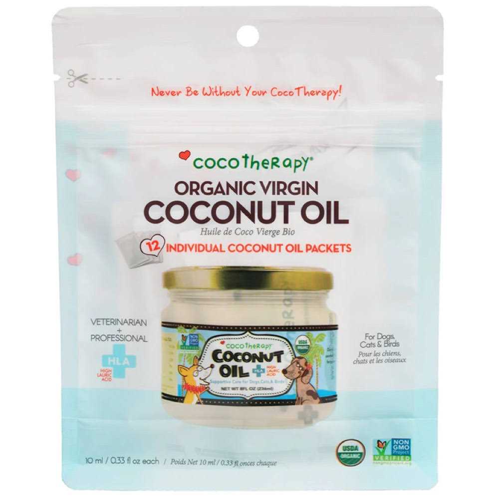 CocoTherapy Organic Virgin Coconut Oil Portable Packets for Pets