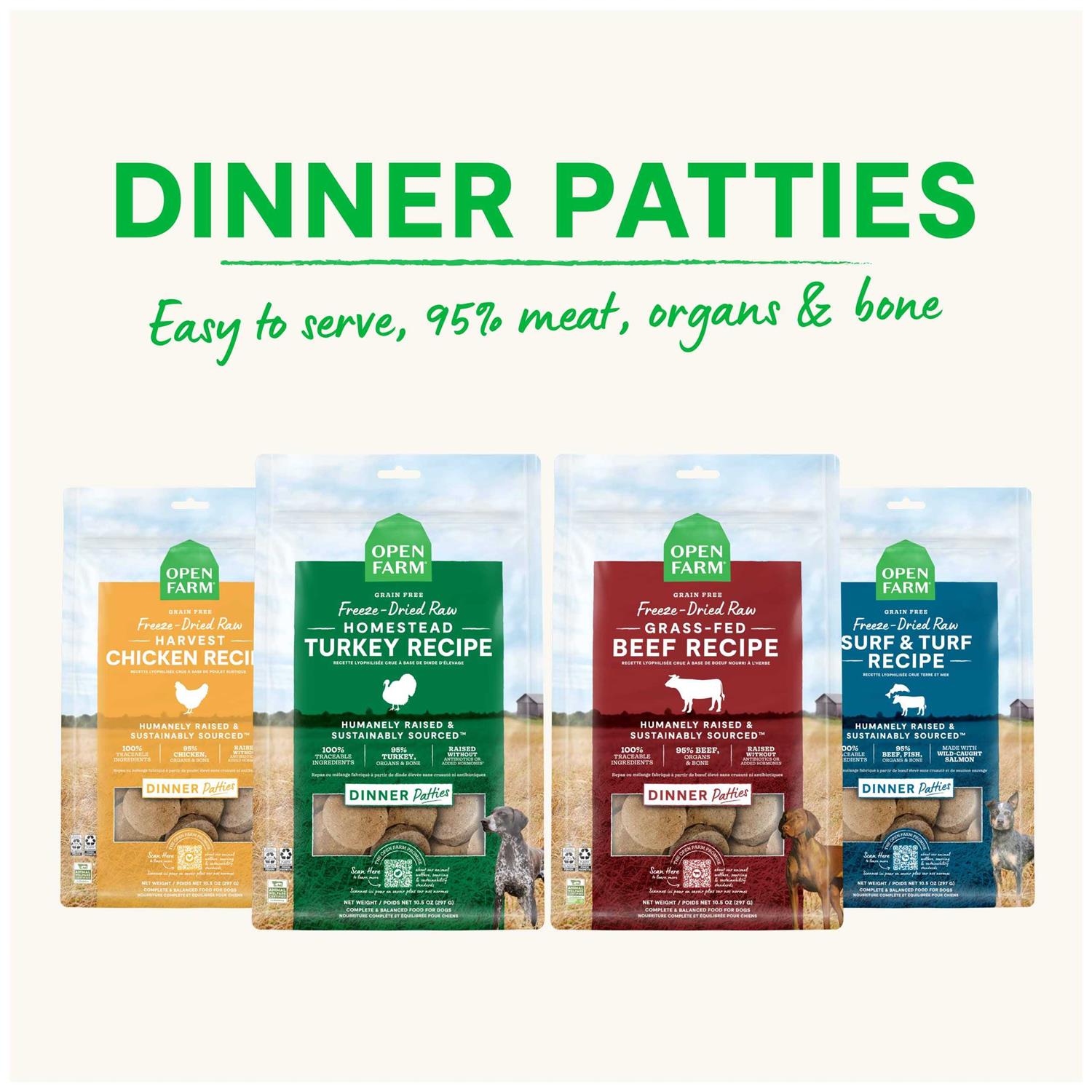 Open Farm Freeze Dried Raw Patties Dog Food