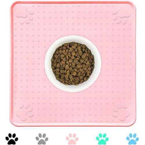 Ptlom Pet Placemat for Dog and Cat, Mat for Prevent Food and Water Overflow, Suitable for Small, Medium and Big Pet