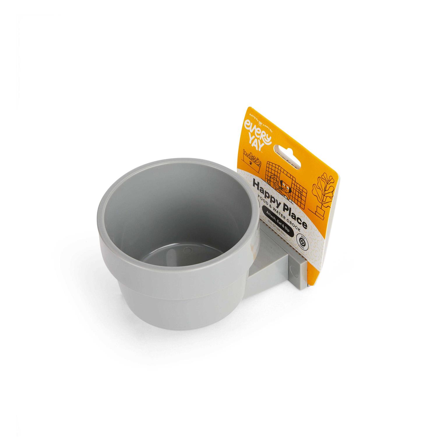 EveryYay Food & Water Grey Dog Crock