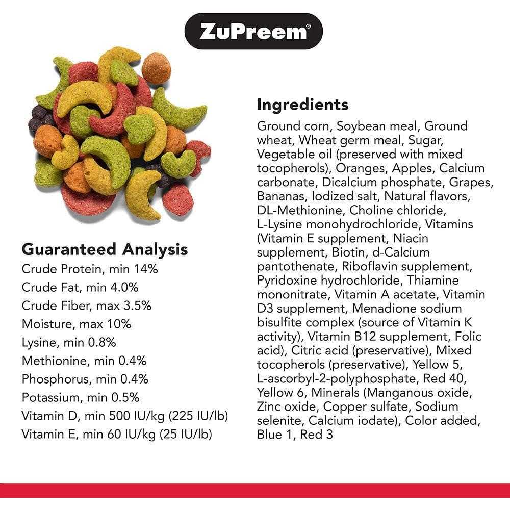 Zupreem FruitBlend Flavor Food with Natural Flavors for Large Birds