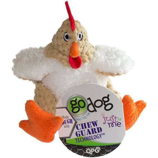 goDog Checkers Fat Rooster Dog Toy