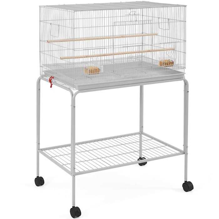 Topeakmart 47 Flight Cage with Slide-Out Tray and Rolling Detachable Stand for Birds