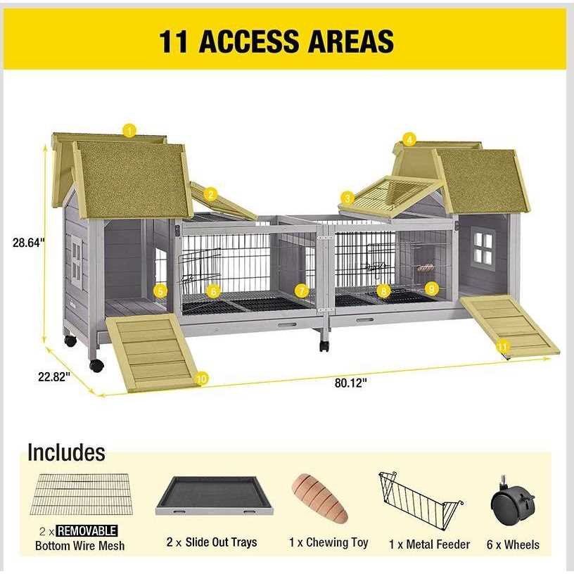 Aivituvin Wooden Large Rabbit House Indoor Rabbit House AIR68