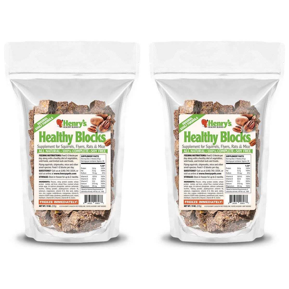 Henry’s Healthy Blocks Nutritionally Complete Food for Squirrels, Flying Squirrels, and Chipmunks