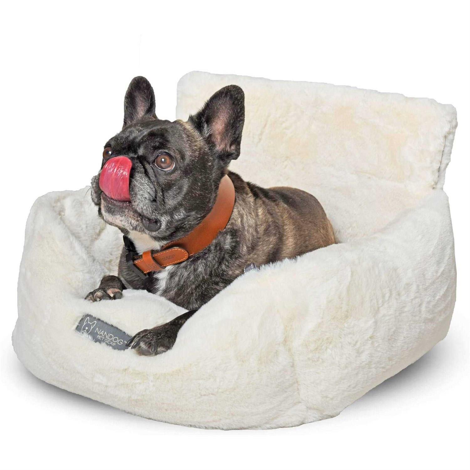 Nandog Pet Gear Ivory Cloud Collection Dog Car Seat Bed