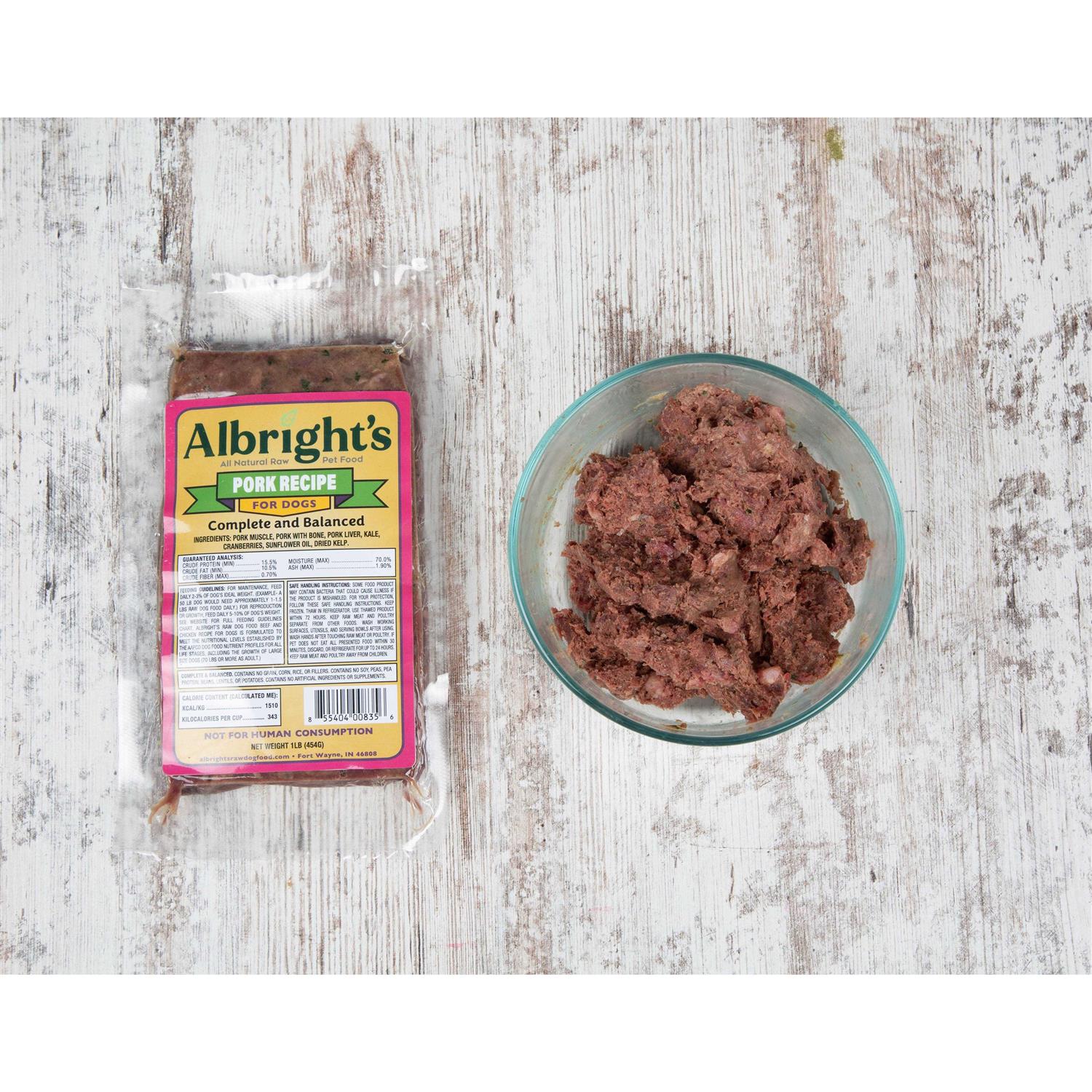 Albright’s Raw Frozen Dog Food Chubs