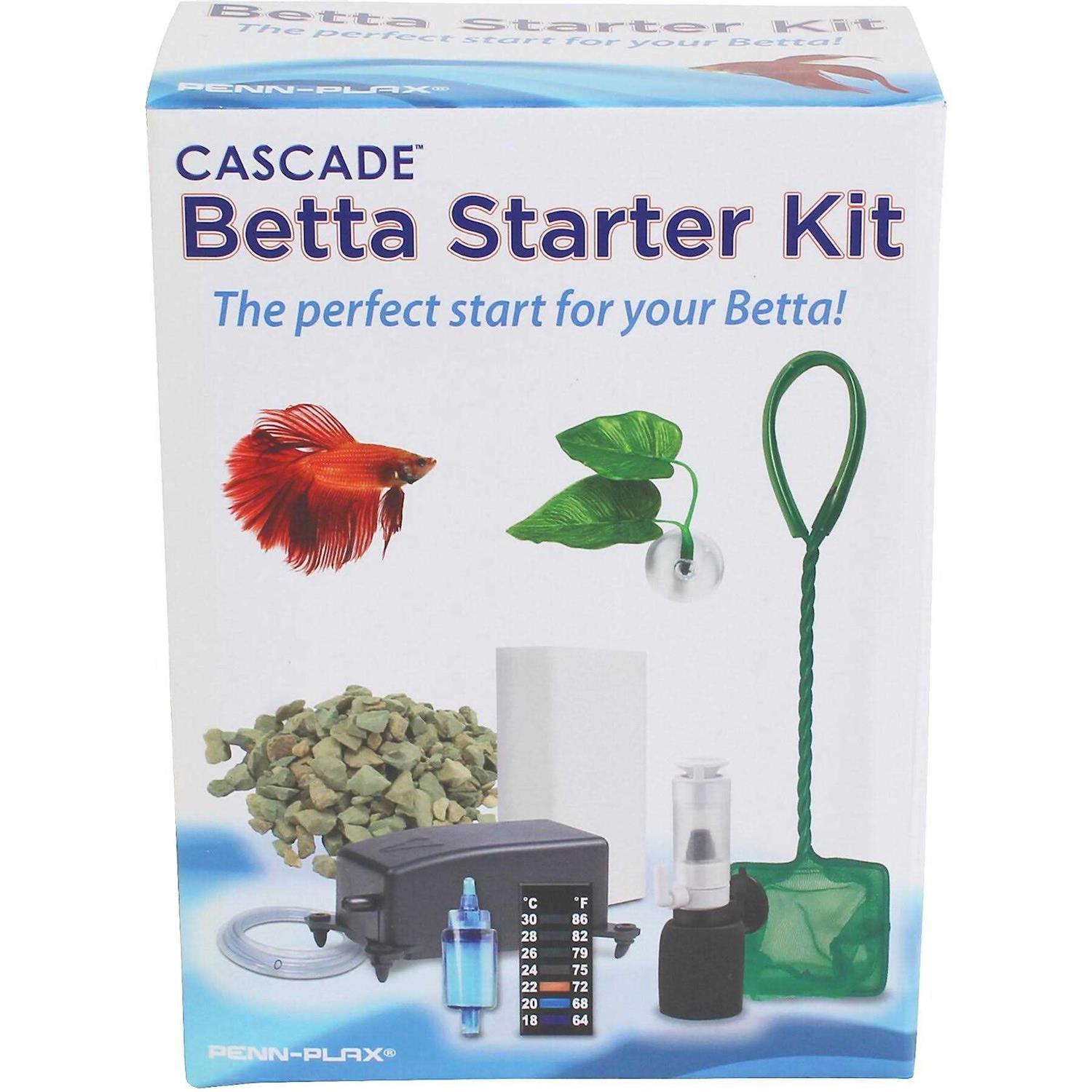 Penn-Plax Cascade Betta Fish Starter Kit Flow Rate of 1.2 L/Min 9 Pieces