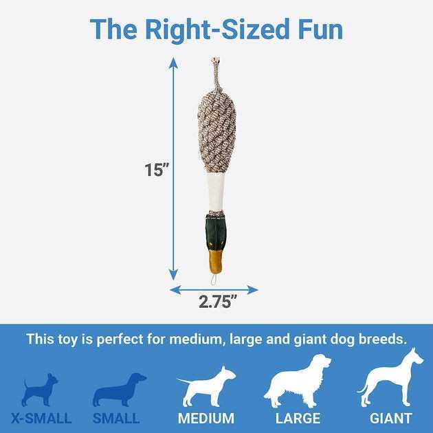 Bones & Chews Rope Duck Crinkle with Bone Dog Toy