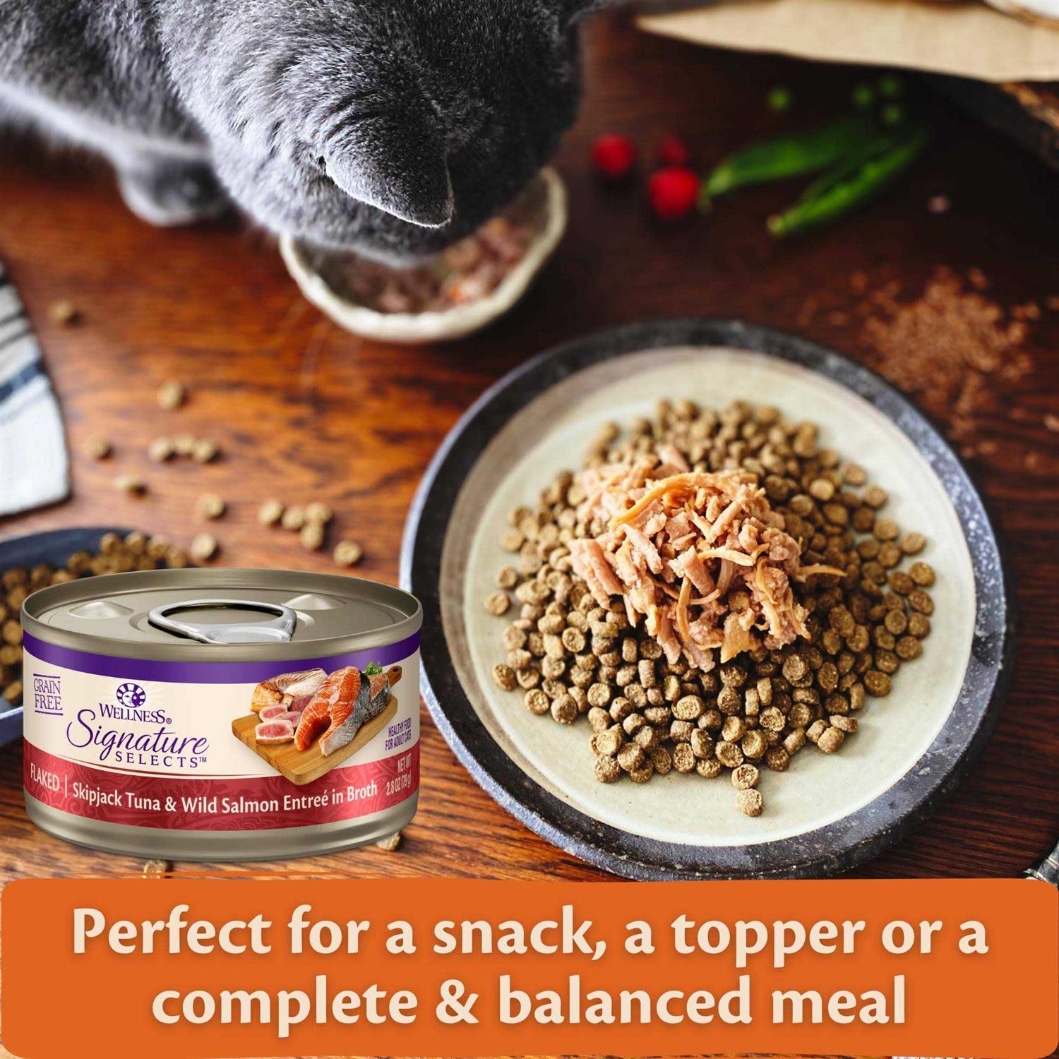 Wellness Signature Selects Grain Free Flaked Skipjack Tuna & Wild Salmon Entree Canned Cat Food