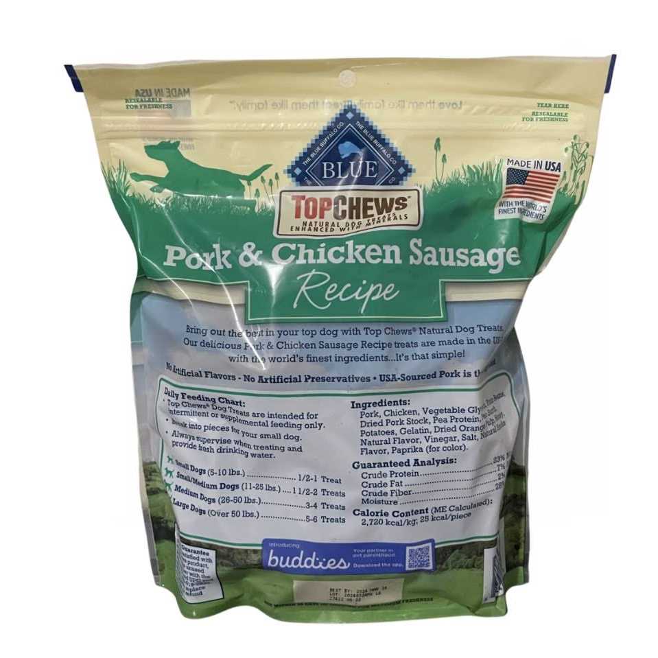 Top Chews Pork & Chicken Sausage Dog Treats 36 oz