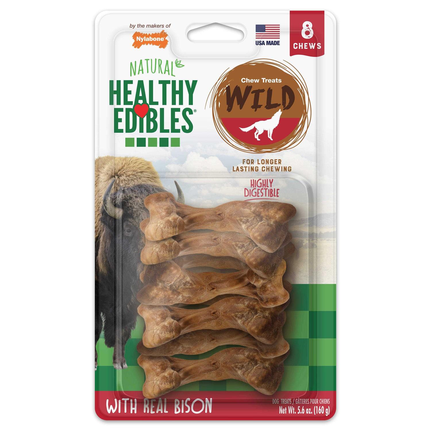 Nylabone Healthy Edibles Wild Natural Bison Chew Treats