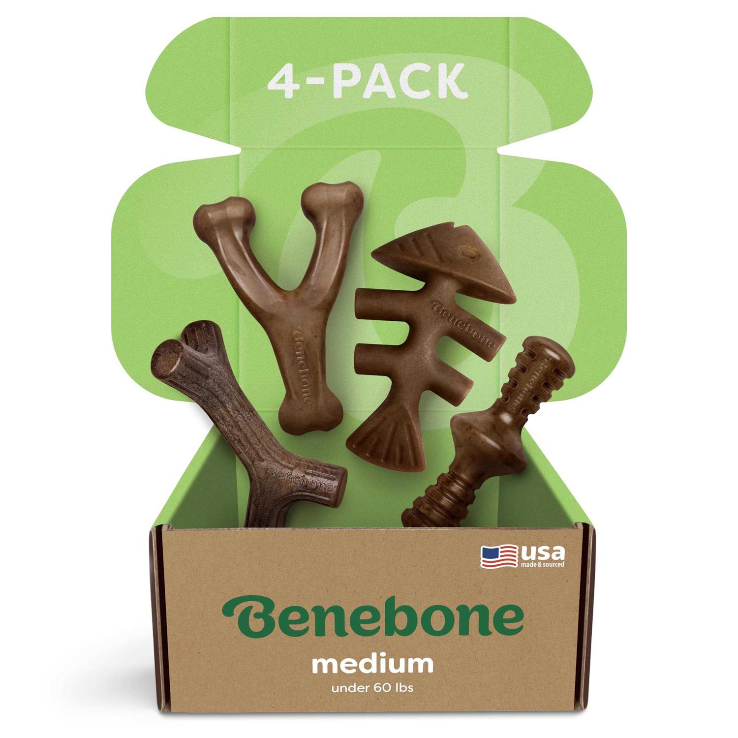Benebone Dog Chew Toy Holiday 4 Pack
