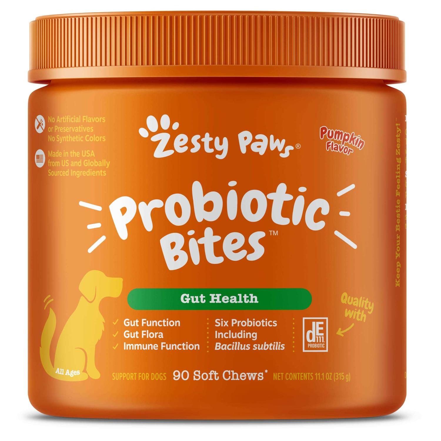 Zesty Paws Probiotic Bites for Dogs Pumpkin