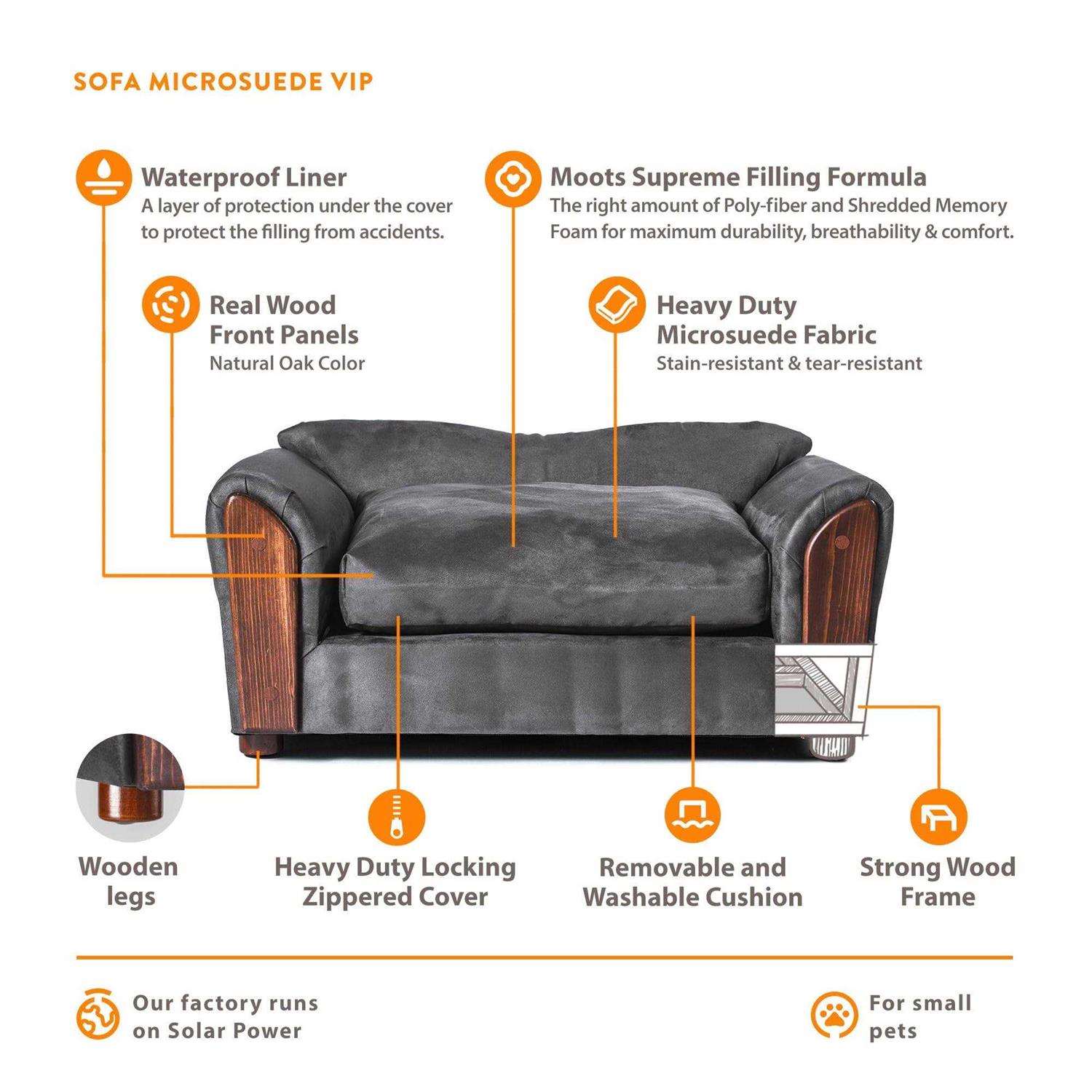 Moots VIP Microsuede Oak Pet Couch