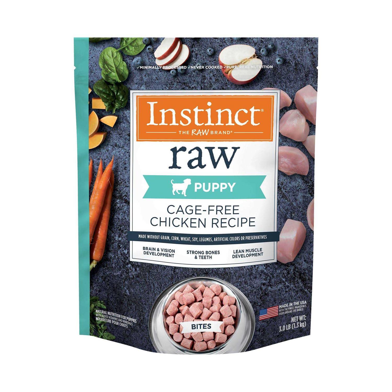 Instinct Raw Frozen Puppy Bites Cage-Free Chicken Recipe Dog Food