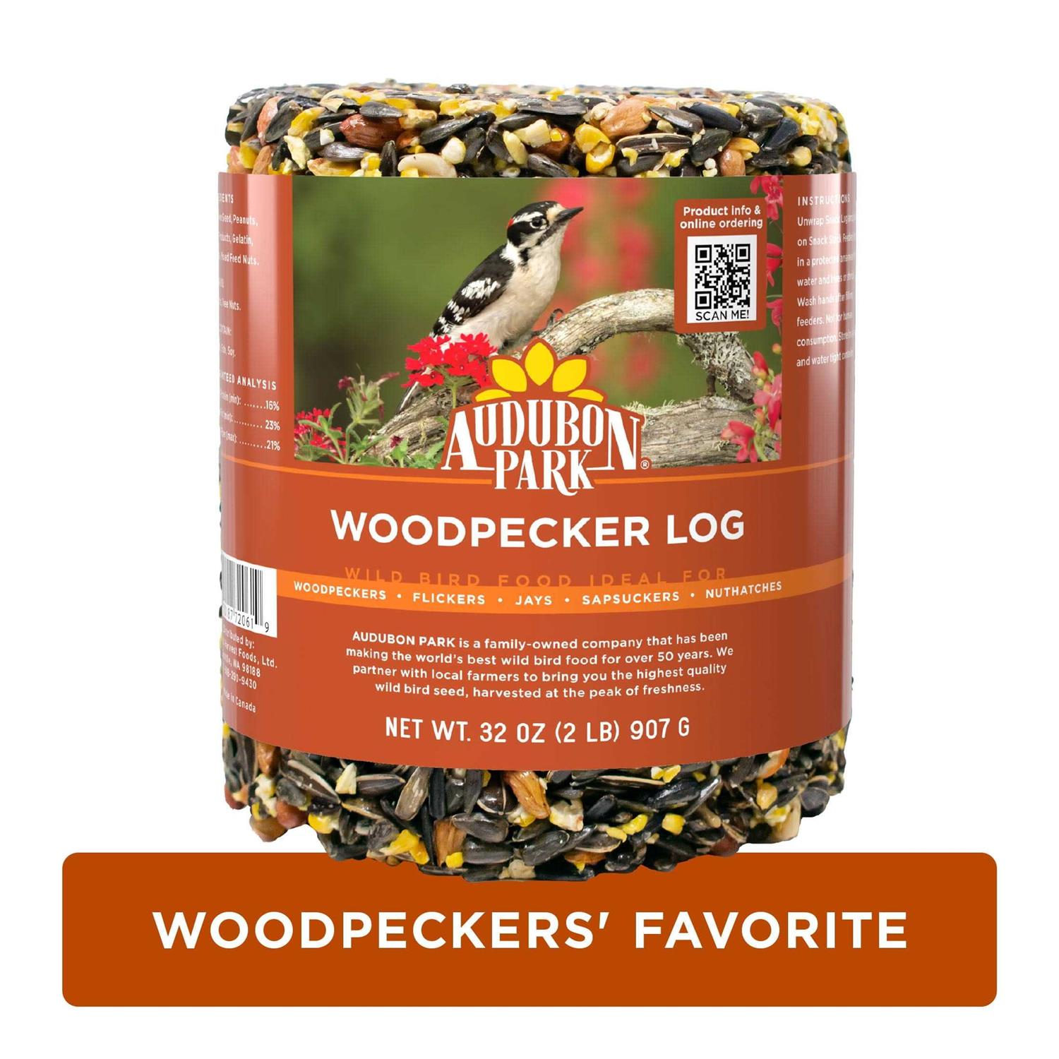 Audubon Park Woodpecker Snack Log Wild Bird Feed