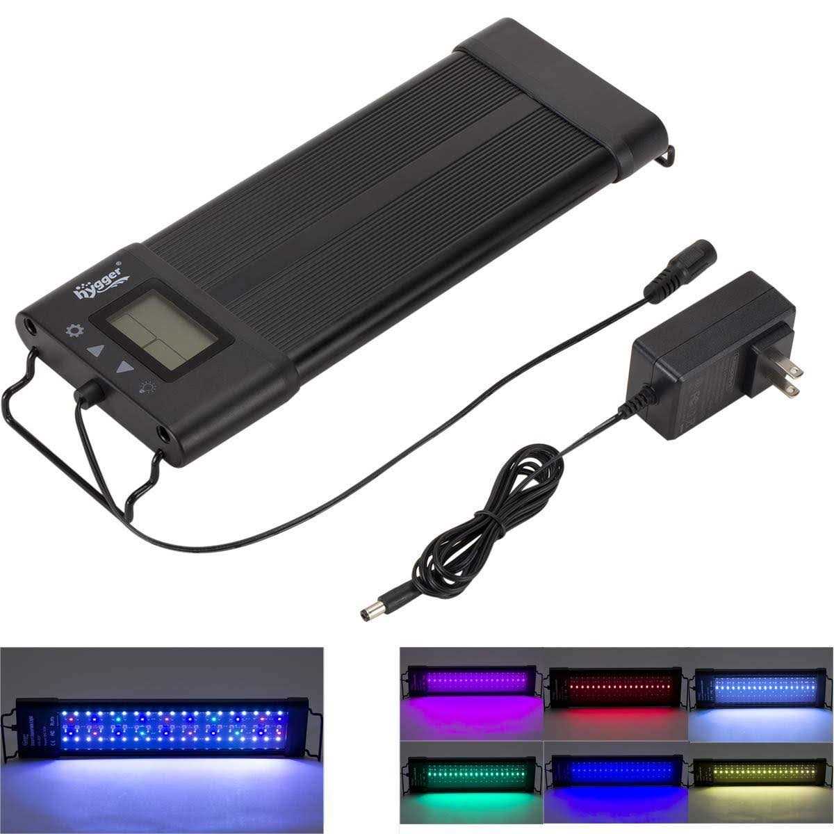 Hygger Auto On Off LED Aquarium Light Extendable 7 Colors Full Spectrum Light Fixture for Freshwater Planted Tank Build