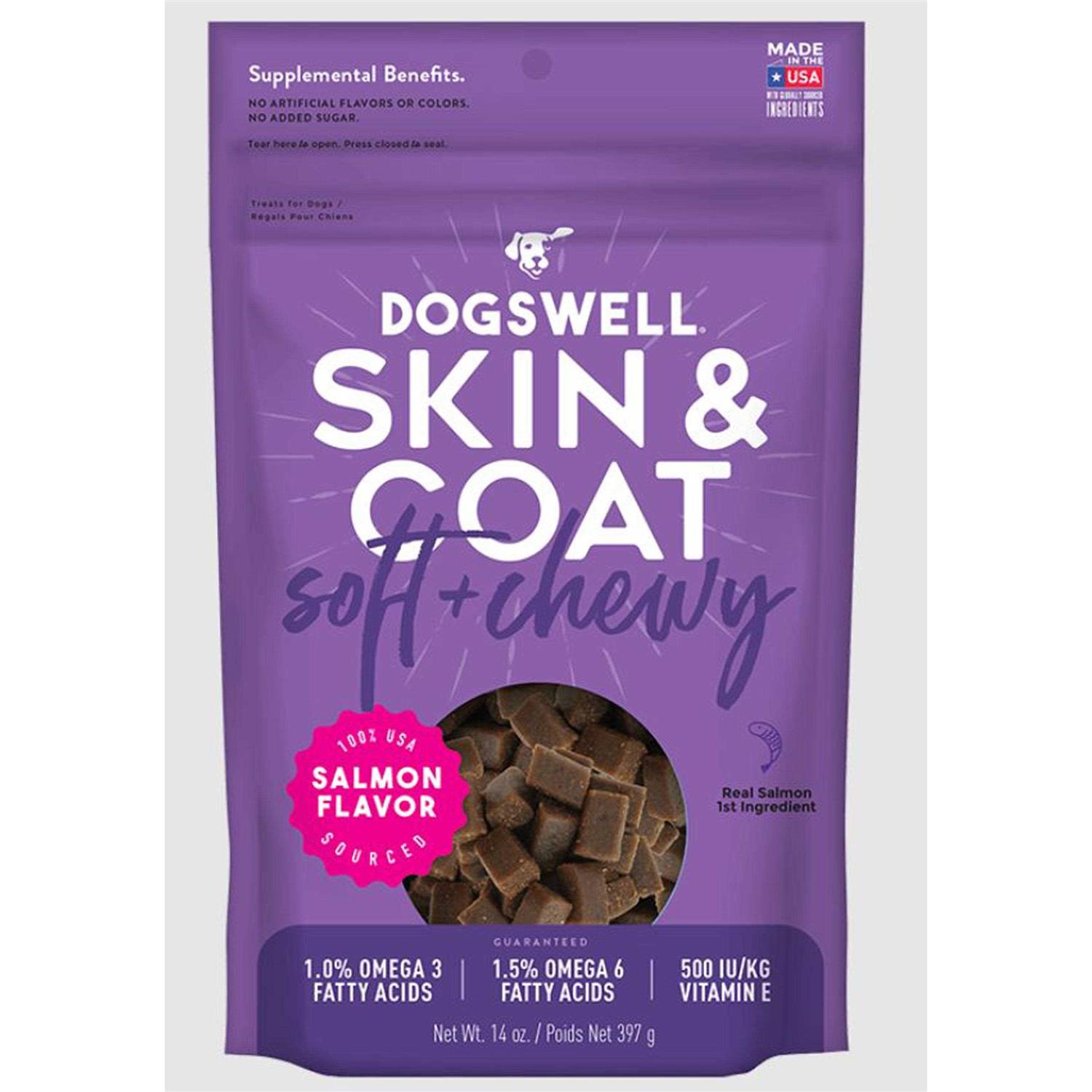 Dogswell Skin & Coat Dog Treats Soft & Chewy Salmon