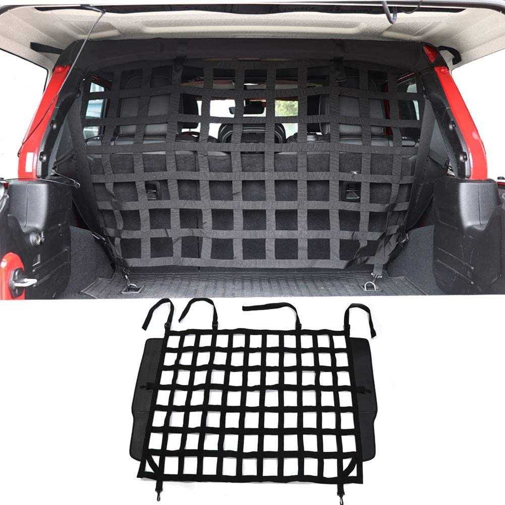BESTAOO Pet Net Vehicle Safety Mesh Dog Barrier for Jeep Wrangler JK JL 4-Door 2007-2024