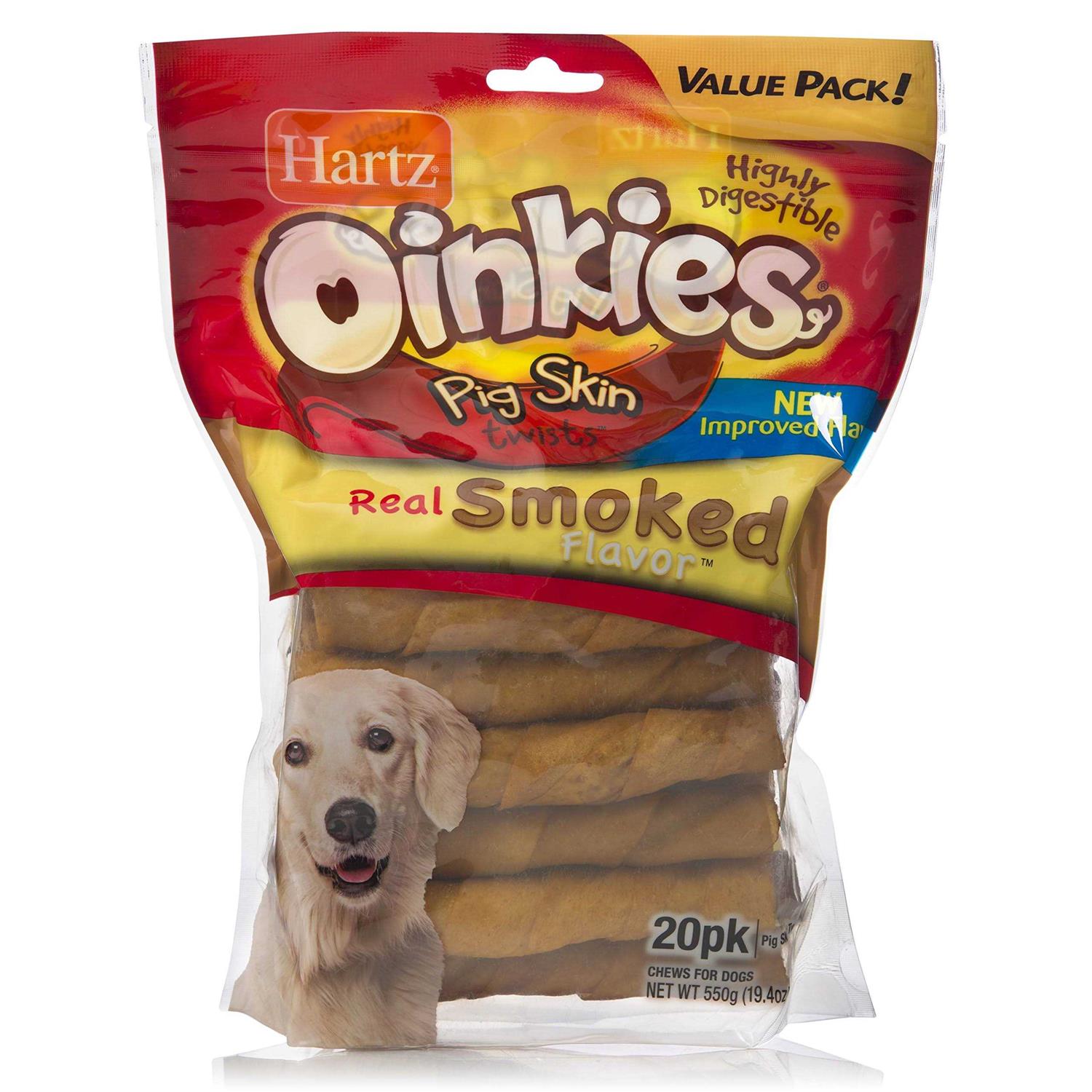 Hartz Oinkies Pig Skin Smoked Twists